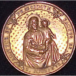 Médaille de cuivre doré saint joseph de Poitiers Abbé de la Garde