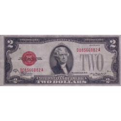 Billet de 2 dollar USA1928 D sceau rouge